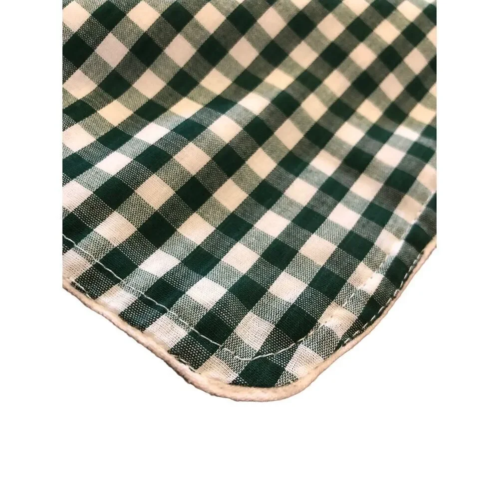 VNT Gingham Check Country Farmhouse Tablecloth 54” x 54” Lined Cotton Homemade